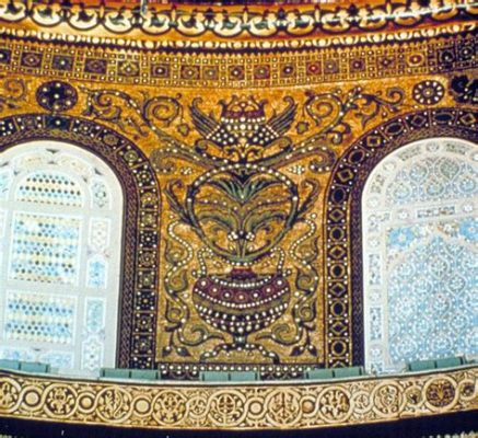 The Dome of the Rock!  A Breathtaking Mosaic of Celestial Splendor and Intricate Geometrical Patterns!